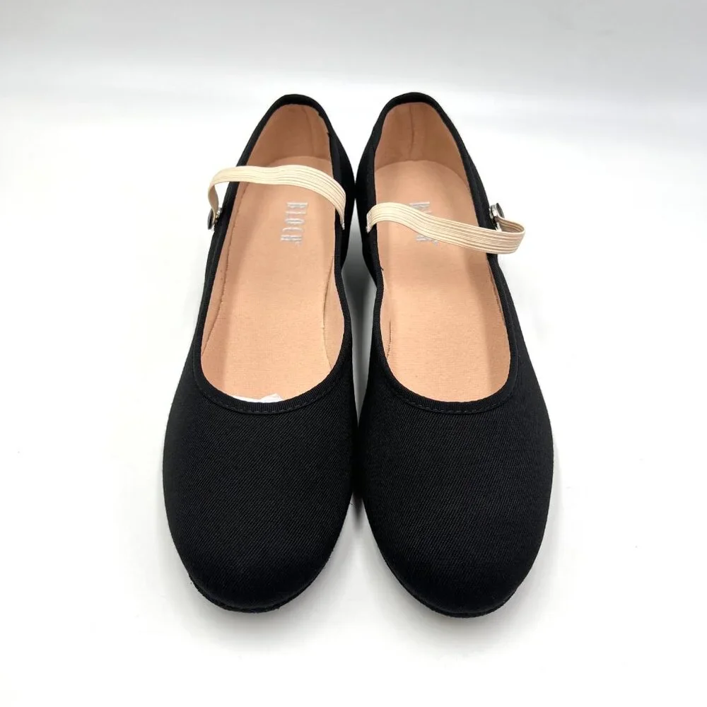 Bloch Womens Size 7.5 S0326L Accent Black Canvas Dance‎ Heels Shoes